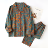 Vintage Leaf Cotton Lapel Loungewear Set - Image 2